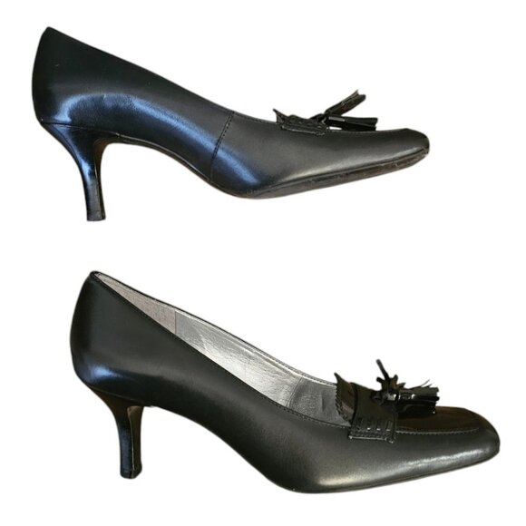 Talbots Womens 2.5" Pumps Black Genuine Leather Made In Brazil Size 7B - Picture 9 of 15